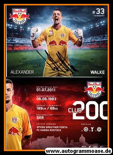 Autogramm Fussball | FC Red Bull Salzburg | 2018 | Alexander WALKE