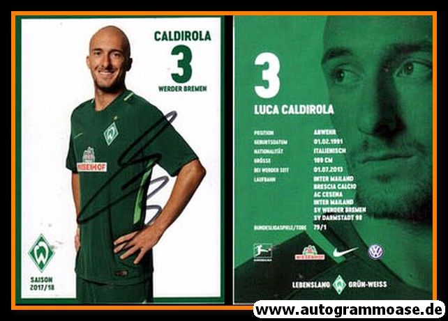 Autogramm Fussball | SV Werder Bremen | 2017 | Luca CALDIROLA