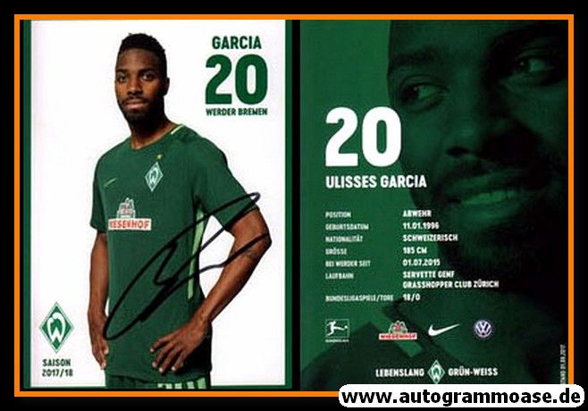 Autogramm Fussball | SV Werder Bremen | 2017 | Ulisses GARCIA