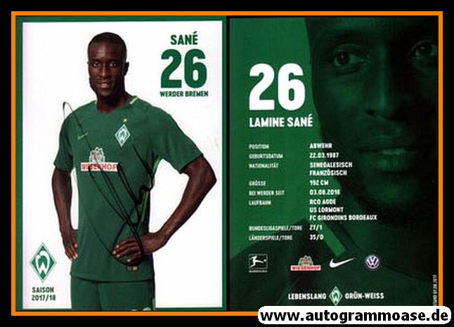 Autogramm Fussball | SV Werder Bremen | 2017 | Lamine SANE