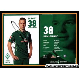 Autogramm Fussball | SV Werder Bremen | 2017 | Niklas SCHMIDT