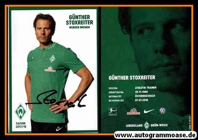 Autogramm Fussball | SV Werder Bremen | 2017 | Günther STOXREITER