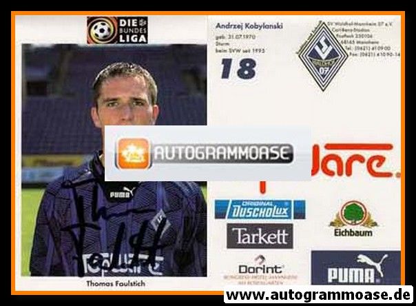 Autogramm Fussball | SV Waldhof Mannheim | 1996 | Thomas FAULSTICH