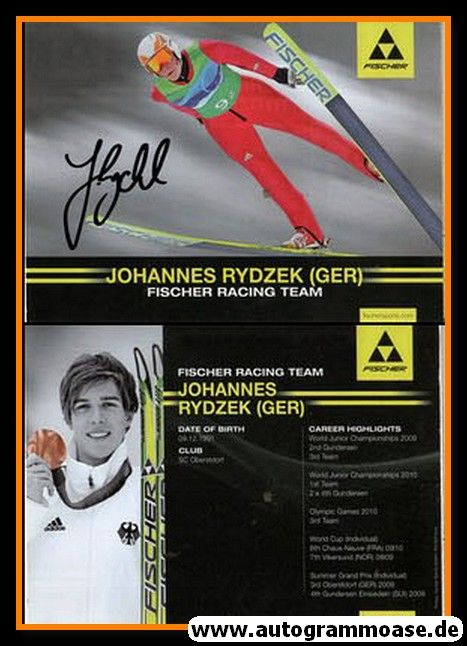 Autogramm Nordische Kombination | Johannes RYDZEK | 2010 (Flug Color) Fischer