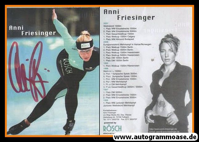 Autogramm Eisschnelllauf | Anni FRIESINGER | 2001 (Rösch)