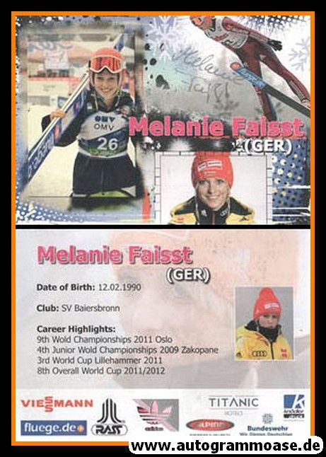 Autogramm Skispringen | Melanie FAISST | 2011 (Collage)