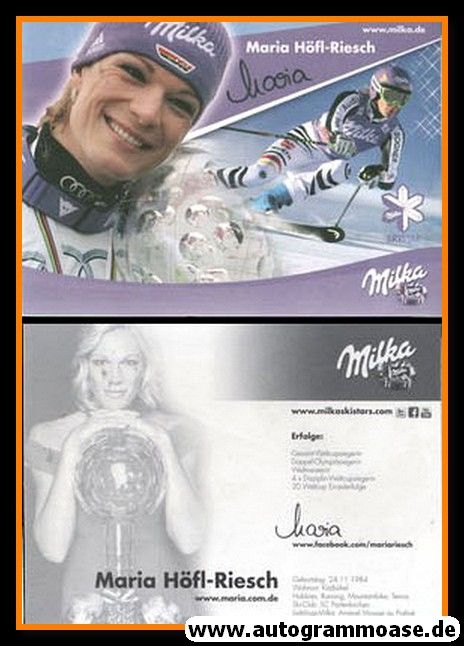 Autogramm Ski Alpin | Maria RIESCH | 2010er (Collage Milka 3) OS-Gold