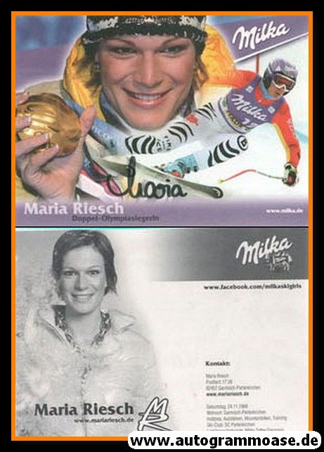 Autogramm Ski Alpin | Maria RIESCH | 2010er (Collage Milka 1) OS-Gold