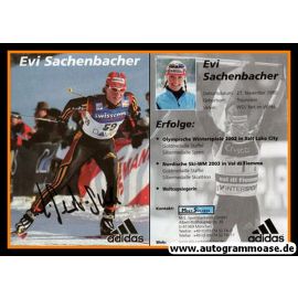 Autogramm Biathlon | Evi SACHENBACHER | 2003 (Rennszene Color Adidas) OS-Gold