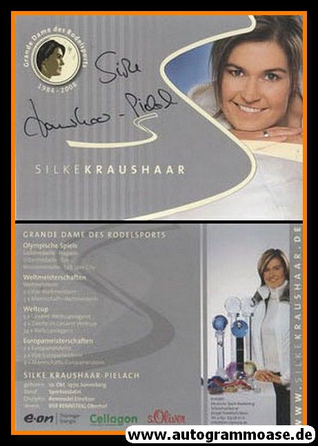 Autogramm Rodeln | Silke KRAUSHAAR | 2010er (Collage)