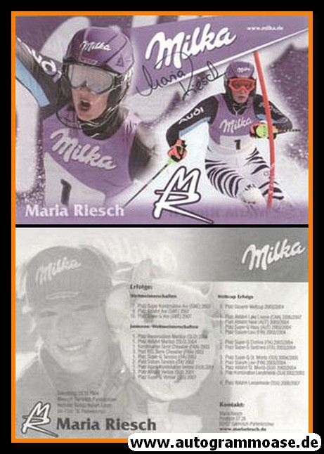 Autogramm Ski Alpin | Maria RIESCH | 2010er (Collage Milka 2) OS-Gold