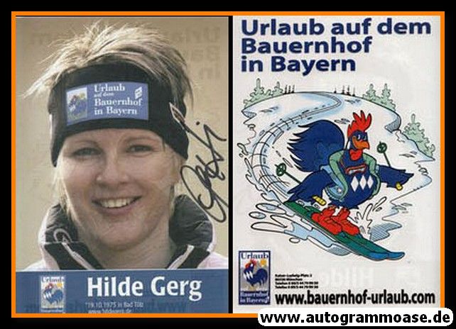 Autogramm Ski Alpin | Hilde GERG | 2000er (Portrait Color Bauernhof) OS-Gold