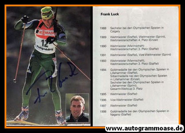 Autogramm Biathlon | Frank LUCK | 1998 (Portrait Color)
