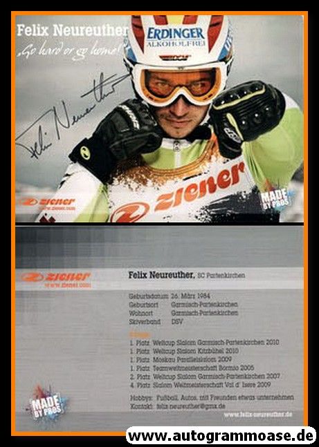 Autogramm Ski Alpin | Felix NEUREUTHER | 2010 (Portrait Color) Ziener