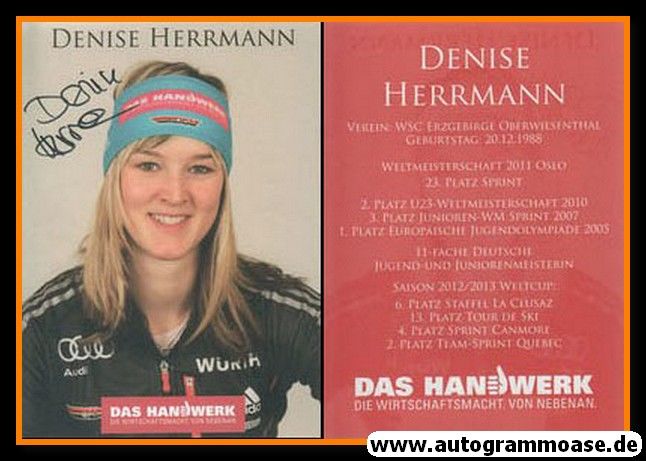 Autogramm Biathlon | Denise HERRMANN | 2012 (Handwerk)