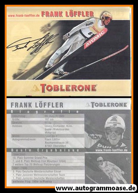Autogramm Skispringen | Frank LÖFFLER | 1999 (Toblerone)