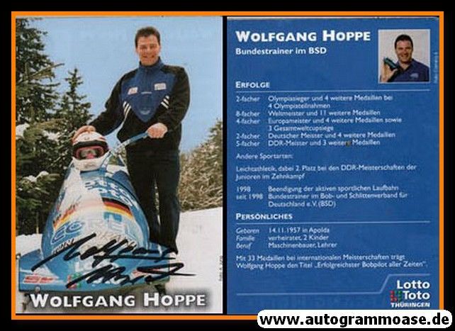 Autogramm Bob | Wolfgang HOPPE | 1990 (Portrait Color Lotto 2) OS-Gold