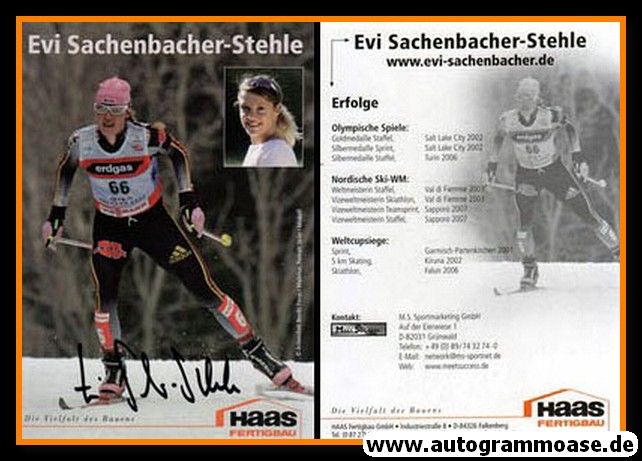 Autogramm Biathlon | Evi SACHENBACHER | 2007 (Collage Color Haas) OS-Gold
