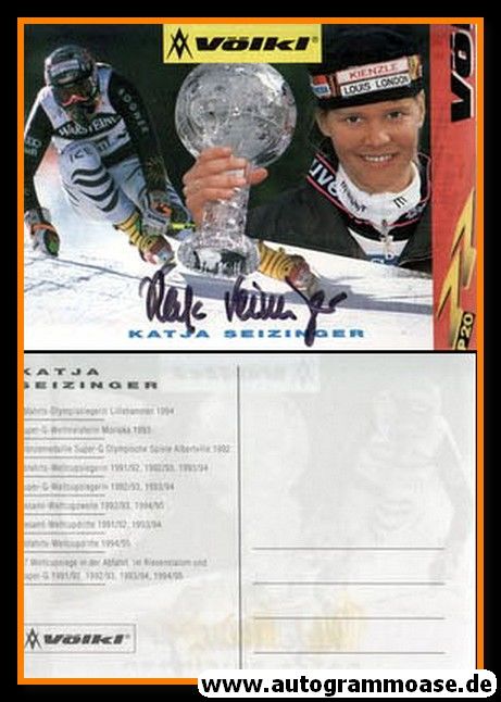 Autogramm Ski Alpin | Katja SEIZINGER | 1994 (Collage Völkl 1) OS-Gold