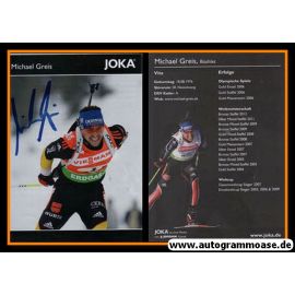 Autogramm Biathlon | Michael GREIS | 2012 (Rennszene Color Joka) OS-Gold