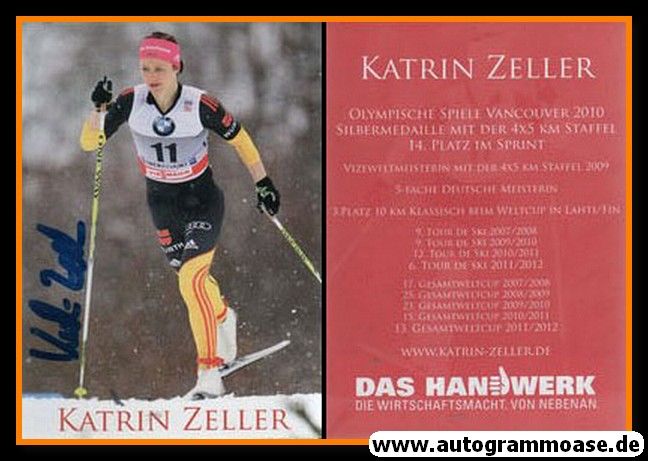Autogramm Langlauf | Katrin ZELLER | 2011 (Handwerk)