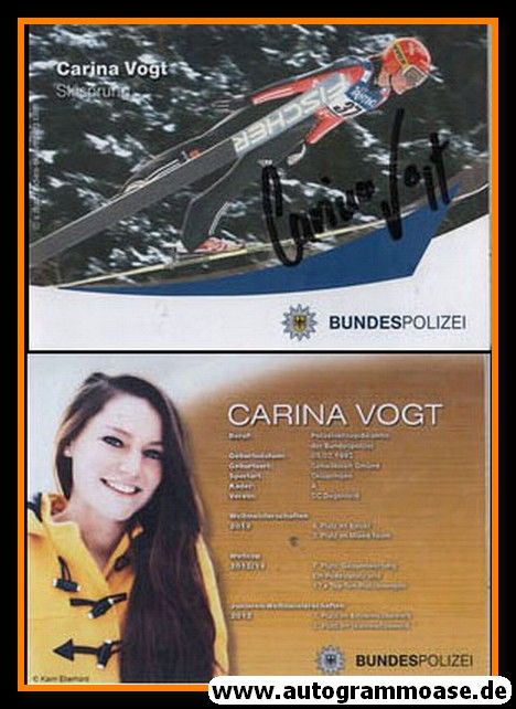 Autogramm Skispringen | Carina VOGT | 2013 (Bundespolizei)