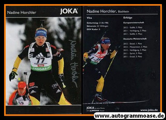 Autogramm Biathlon | Nadine HORCHLER | 2012 (Joka)