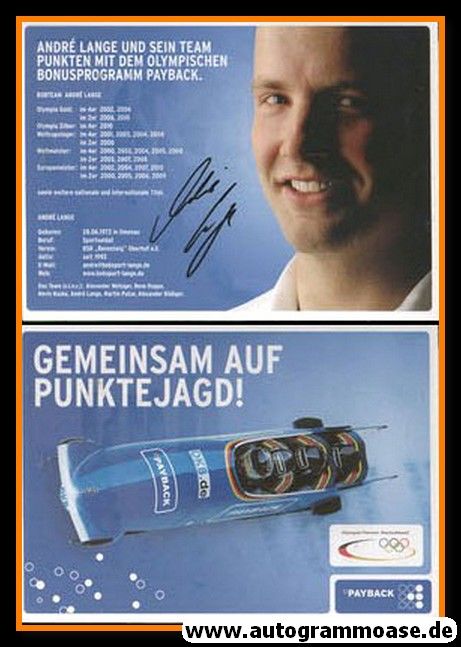 Autogramm Bob | Andre LANGE | 2009 (Portrait Color Payback) OS-Gold