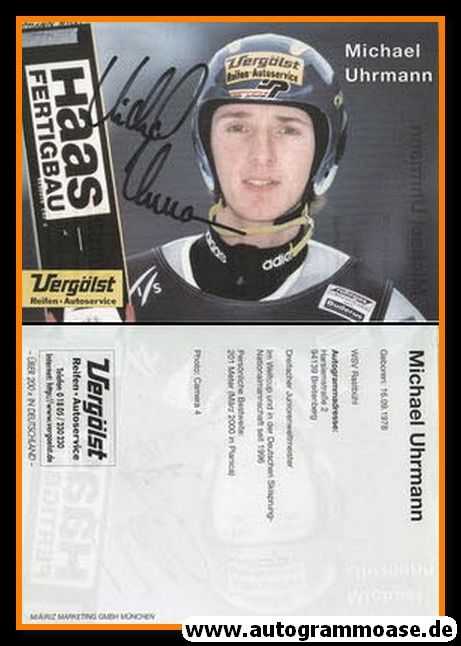 Autogramm Skispringen | Michael UHRMANN | 1990er (Portrait Color Vergölst) OS-Gold