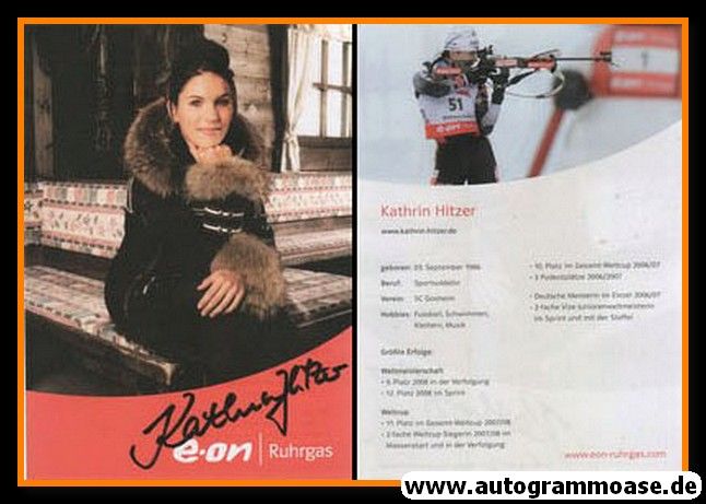Autogramm Biathlon | Kathrin HITZER | 2008 (Portrait Color) EON Ruhrgas