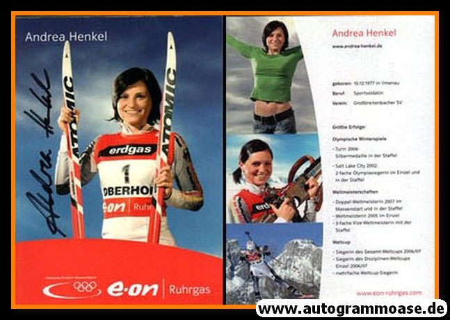 Autogramm Biathlon | Andrea HENKEL | 2007 (Portrait EON) OS-Gold
