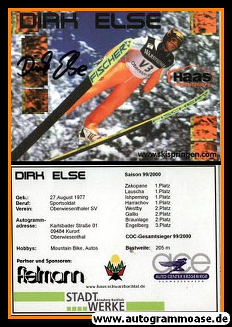 Autogramm Skispringen | Dirk ELSE | 1999 (Portrait Color)