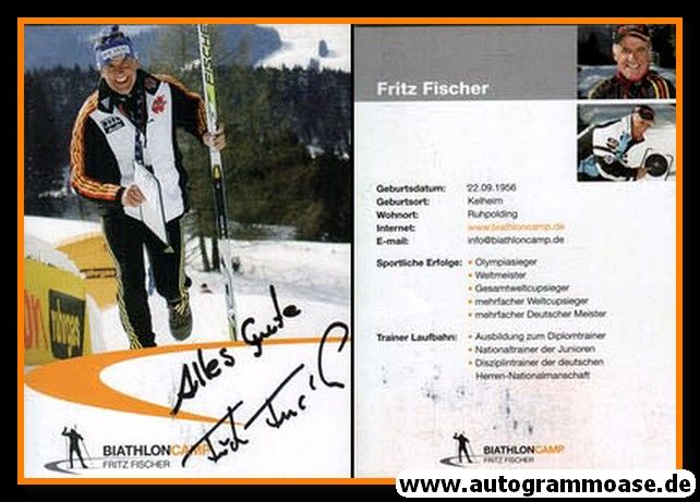 Autogramm Biathlon | Fritz FISCHER | 2010er (Portrait Camp 3) OS-Gold