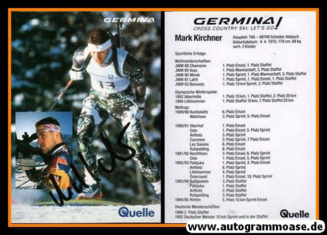 Autogramm Biathlon | Mark KIRCHNER | 1994 (Quelle)