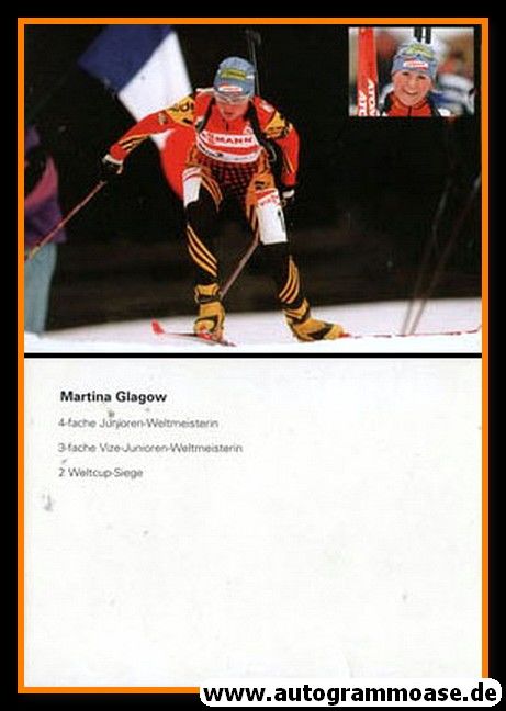 Autogrammkarte Biathlon | Martina GLAGOW | 2000er (Rennszene Color)
