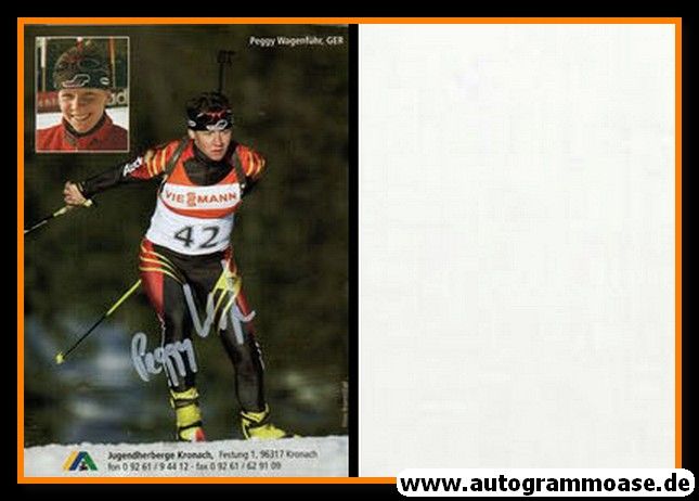 Autogramm Biathlon | Peggy WAGENFÜHR | 1990er (Collage)