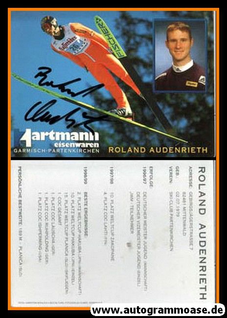 Autogramm Skispringen | Roland AUDENRIETH | 1998 (Hartmann)