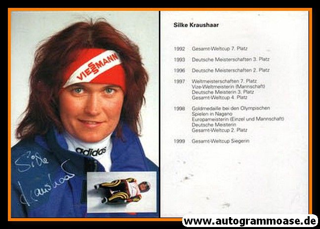 Autogramm Rodeln | Silke KRAUSHAAR | 1999 (Collage)