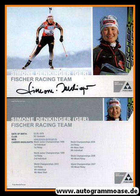 Autogramm Biathlon | Simone DENKINGER | 2007 (Collage Color Fischer) OS-Bronze