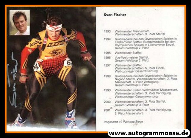 Autogramm Biathlon | Sven FISCHER | 2001 (Collage Color) OS-Gold