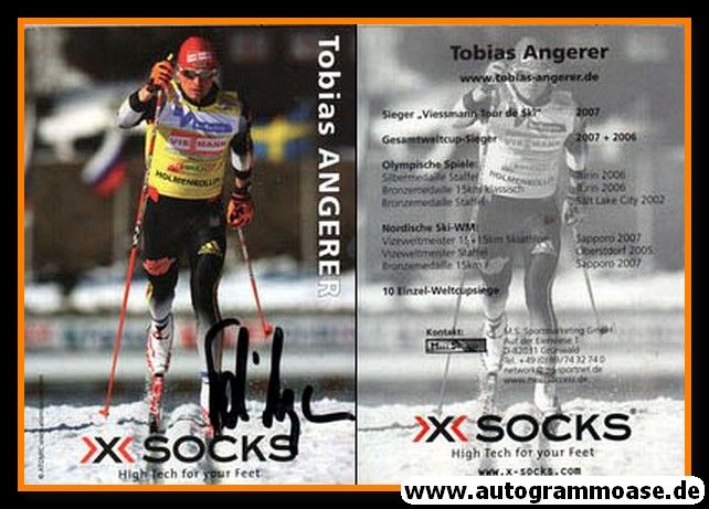 Autogramm Langlauf | Tobias ANGERER | 2007 (Rennszene Color X-Socks) OS-Silber