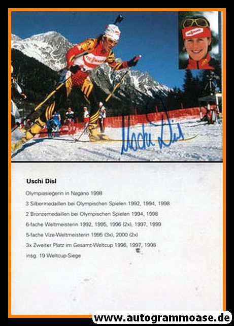 Autogramm Biathlon | Uschi DISL | 1998 (Collage)