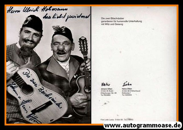 Autogramme Karneval | DIE ZWEI BÖSCHRÄUBER | 1970er (Portrait SW)