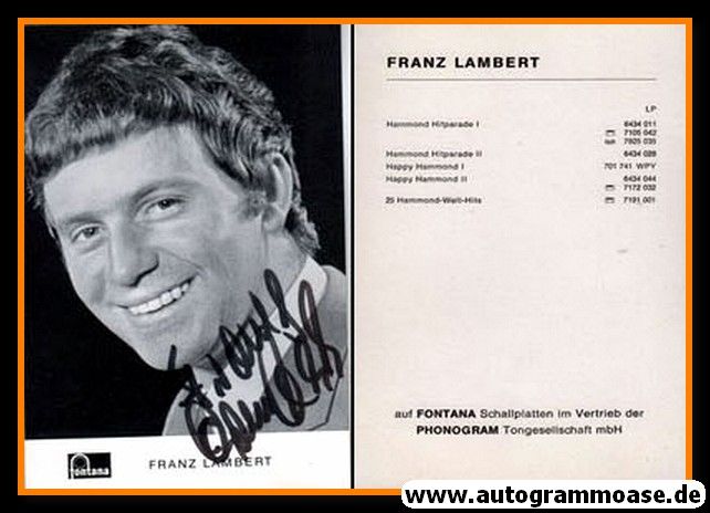 Autogramm Musik | Franz LAMBERT | 1971 "Hammond-Welt-Hits"