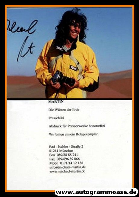 Autogramm Fotografie | Michael MARTIN | 2006 Foto "Wüsten Der Erde"
