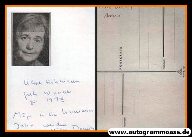 Autogramm Literatur | Hilde DOMIN | 1970er (Portrait SW)
