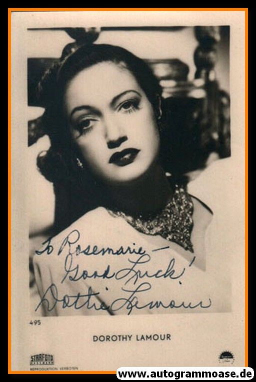 Autogramm Film (USA) | Dorothy LAMOUR | 1940er (Portrait SW Starfoto)