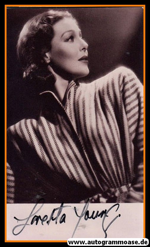 Autogramm Film (USA) | Loretta YOUNG | 1930er Foto (Portrait SW)