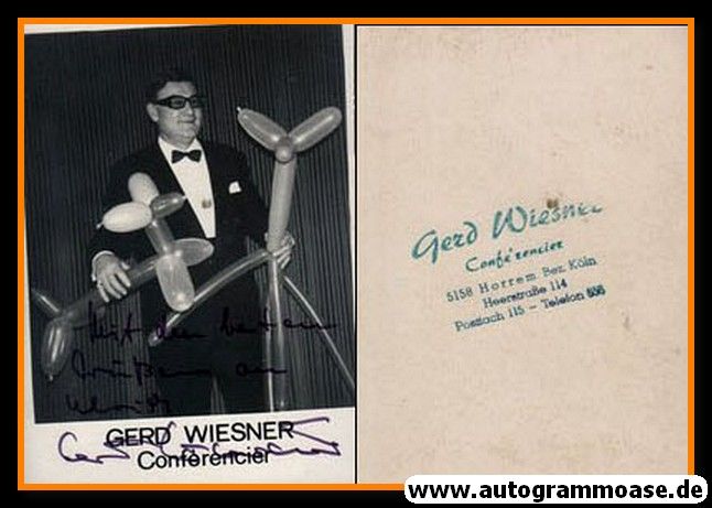 Autogramm Karneval | Gerd WIESNER | 1970er (Portrait SW)