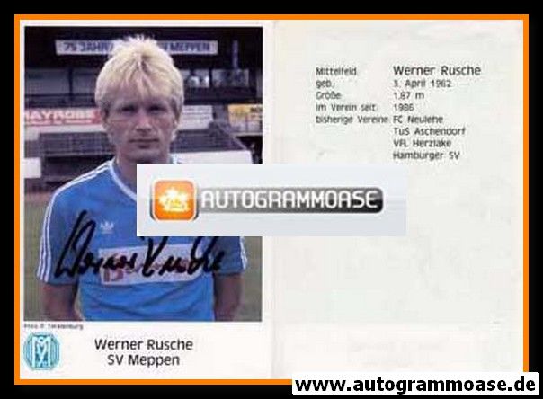 Autogramm Fussball | SV Meppen | 1987 | Werner RUSCHE
